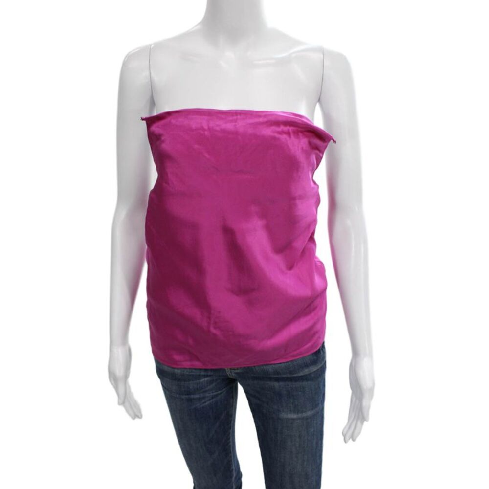 Cami Women Strapless Silk Blend Camisole Sleeveless Pink Solid Size 2XS